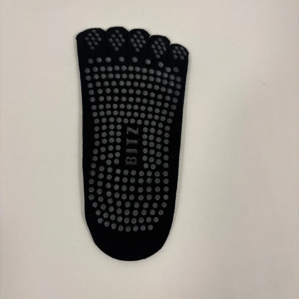 2 pair-Bitz Active Life Sports Strap Yoga Socks Purple Non-Slip Five Toe Pilates